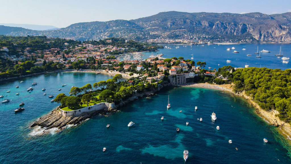 Aerial drone view of Saint Jean Cap Ferrat
